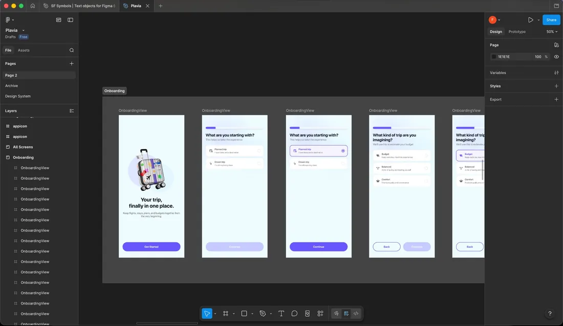 Plavia Figma design system